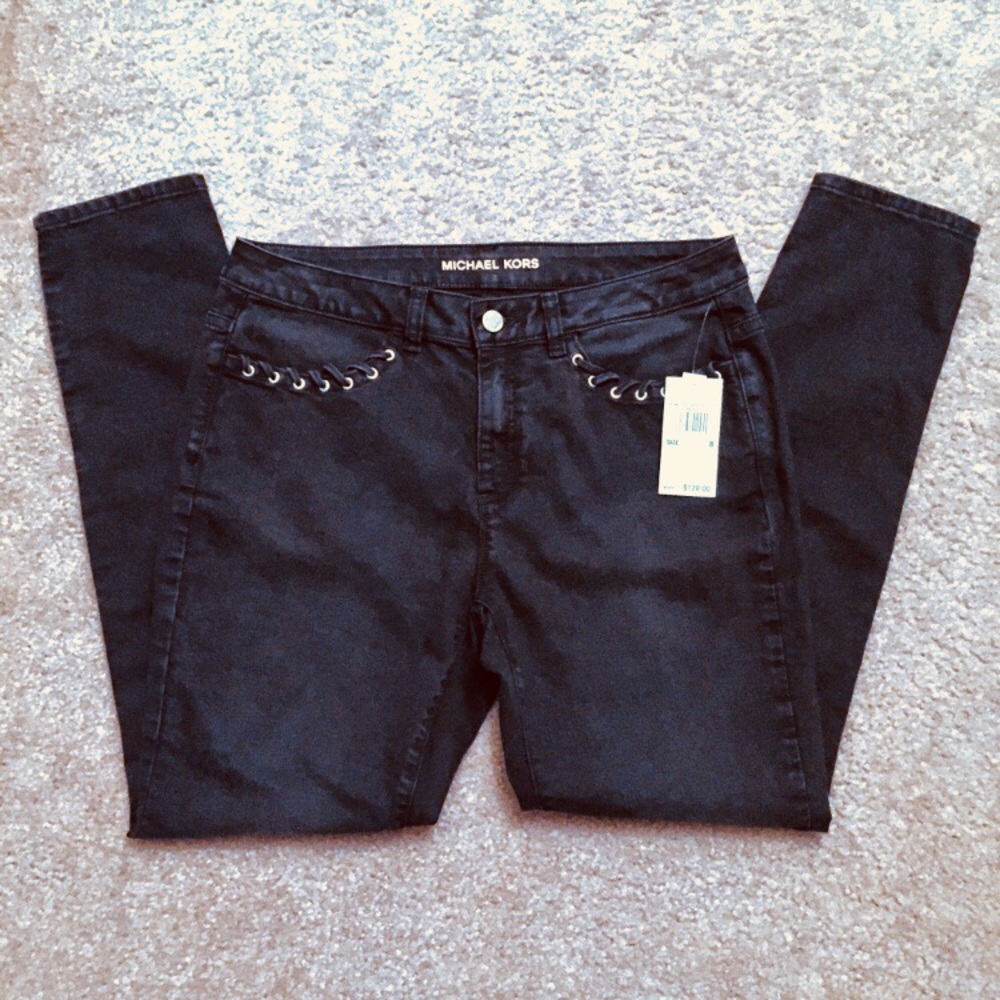 Michael Kors Faded Black Wash Skinny Jeans Size 8